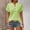 Green, variant on Women's Summer V-Neck Button Decor Casual Blouse, Solid Loose Lightweight Breathable Short Sleeve Top Black S