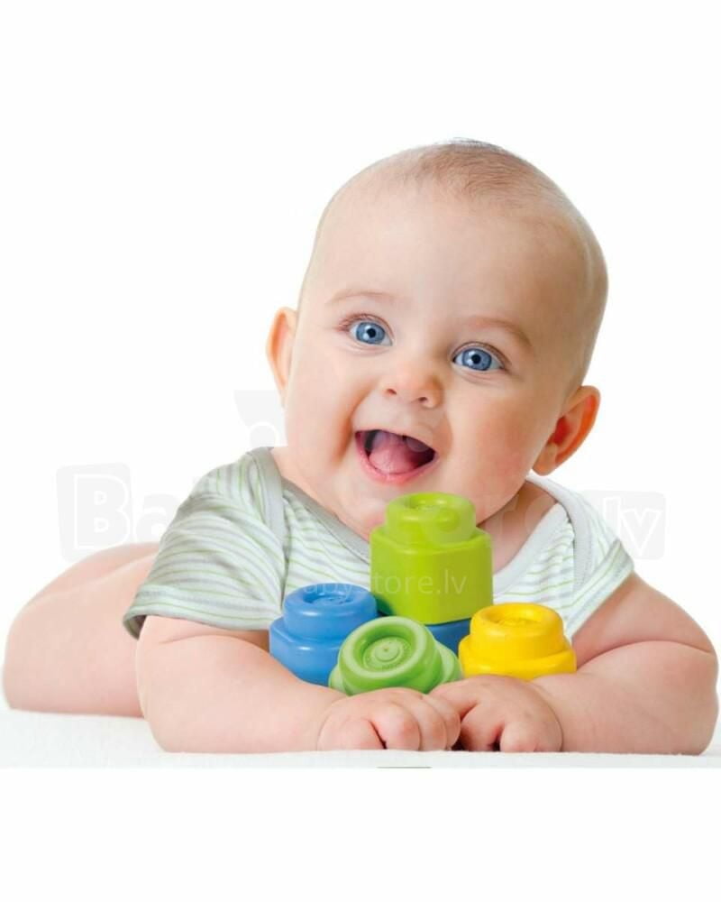 Clementoni Soft Clemmy - Ensemble de 12 Blocs - Fabriqué avec un matériau non toxique et lavable. Convient pour les 6-36 mois.