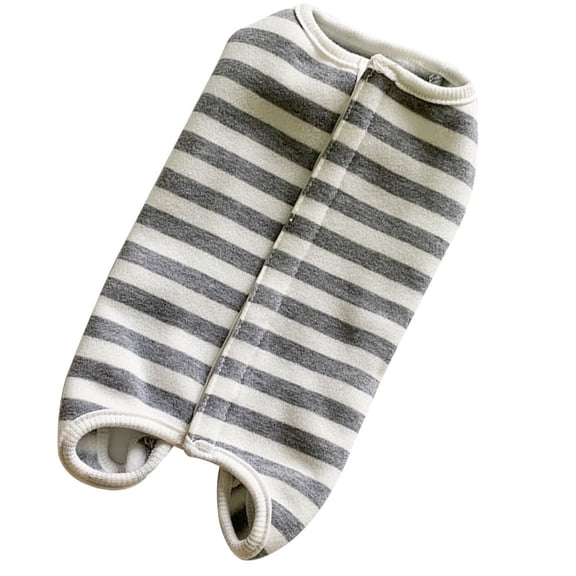 AURARMLET Pet Surgical Suit Light Grey Cotton Dog Protector for Post Op Anxiety Relief