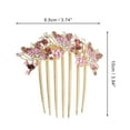 thumbnail image 2 of Unique Bargains 1 Pc Women's Portable Butterfly Rhinestones Side Comb for Parties Purple Alloy, 2 of 4