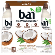 Bai Antioxidant Infused Molokai Coconut Flavored Water, 14 fl oz, Pack of 6