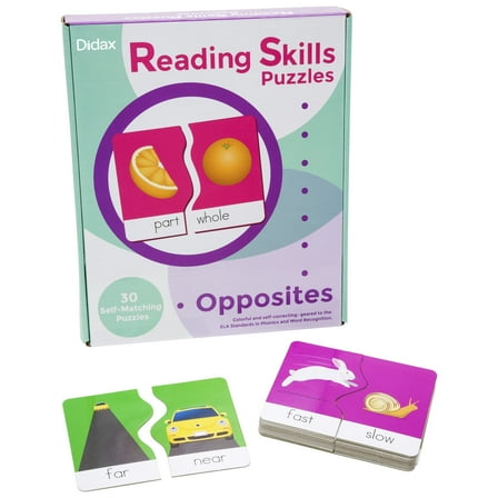 Reading Skills Puzzles: Opposites | Hands-On Matching Puzzle Game for Early Readers | Builds Vocabulary, Comprehension, and Word Recognition | Ages 4 