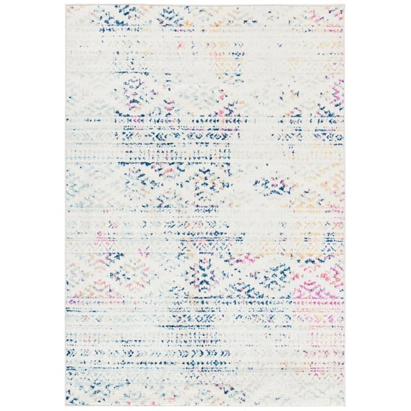 SAFAVIEH Tulum Lakisha Southwestern Area Rug, Ivory/Blue, 3' x 5'