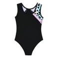 thumbnail image 4 of TiaoBug Kids Girls Shiny Metallic Stretch Gymnastics Leotard Ballet Dance Bodysuit Pink Leopard 10, 4 of 6