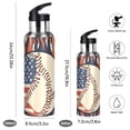 thumbnail image 2 of Yayeee 20oz Insulated Water Bottle Double Wall Stainless Steel with Flip Straw Lid, Baseball Pattern, 2 of 7