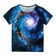 thumbnail image 7 of Galaxies Unisex T-Shirt Girls 3D Print Crew Neck Graphic Tees Short Sleeve Summer Starry Sky T Shirts Blue， 5 Years, 7 of 7
