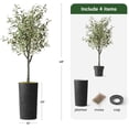 thumbnail image 3 of Artificial Tree in Geometric Spiral Pattern Planter, Fake Olive Silk Tree for Indoor and Outdoor Home Decoration - 68" Overall Tall (Plant Pot Plus Tree), 3 of 5