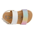 thumbnail image 4 of bebe Leatherette Fashion Glitter Flat Sandals, White Multi (Toddler Girl's), 4 of 7