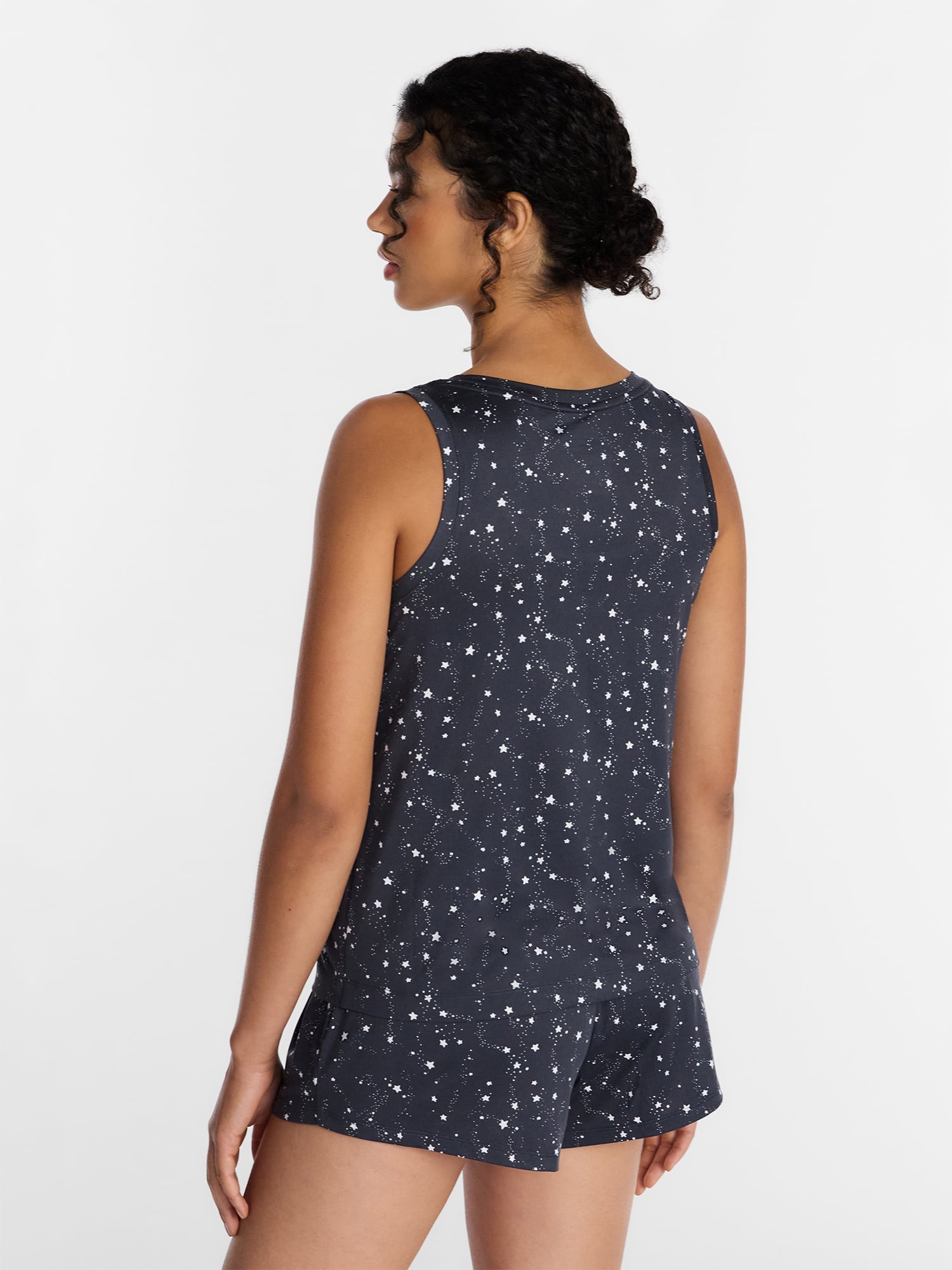 Joyspun Women's Tank Top and Shorts Pajama Set, 2-Piece, Sizes XS-3X