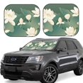thumbnail image 1 of Disketp Lotus Golden Line Pattern 2 Piece Windshield Sunshades,Folding Windshield Sun Shade for Car SUV Trucks Sedan,Blocks UV Rays Sun Visor Protector-Small, 1 of 6