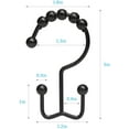 thumbnail image 3 of Cribun Double Roller Glide Shower Curtain Ring and Hooks Set of 12 , Black, 3 of 6