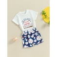 thumbnail image 3 of Bagilaanoe 2pcs Toddler Baby Boy Girl Shorts Set Short Sleeve Letter Print T Shirt Tops + Shorts 6M 12M 18M 24M 3T 4T Kids Casual Summer Clothes, 3 of 7