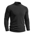 thumbnail image 4 of TOUMENY Men Sweater High Neck Long Sleeve Solid Slim Fit Casual Pullover Winter Knitted Comfortable Workwear Tops Black S, 4 of 7