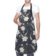 thumbnail image 3 of Uemuo Lilies Flowers Pattern Waterproof Apron Adjustable Dishwasher Apron- Apron for Women Men Heavy Duty Work Apron for Dishwashing Chemical Lab, 3 of 9