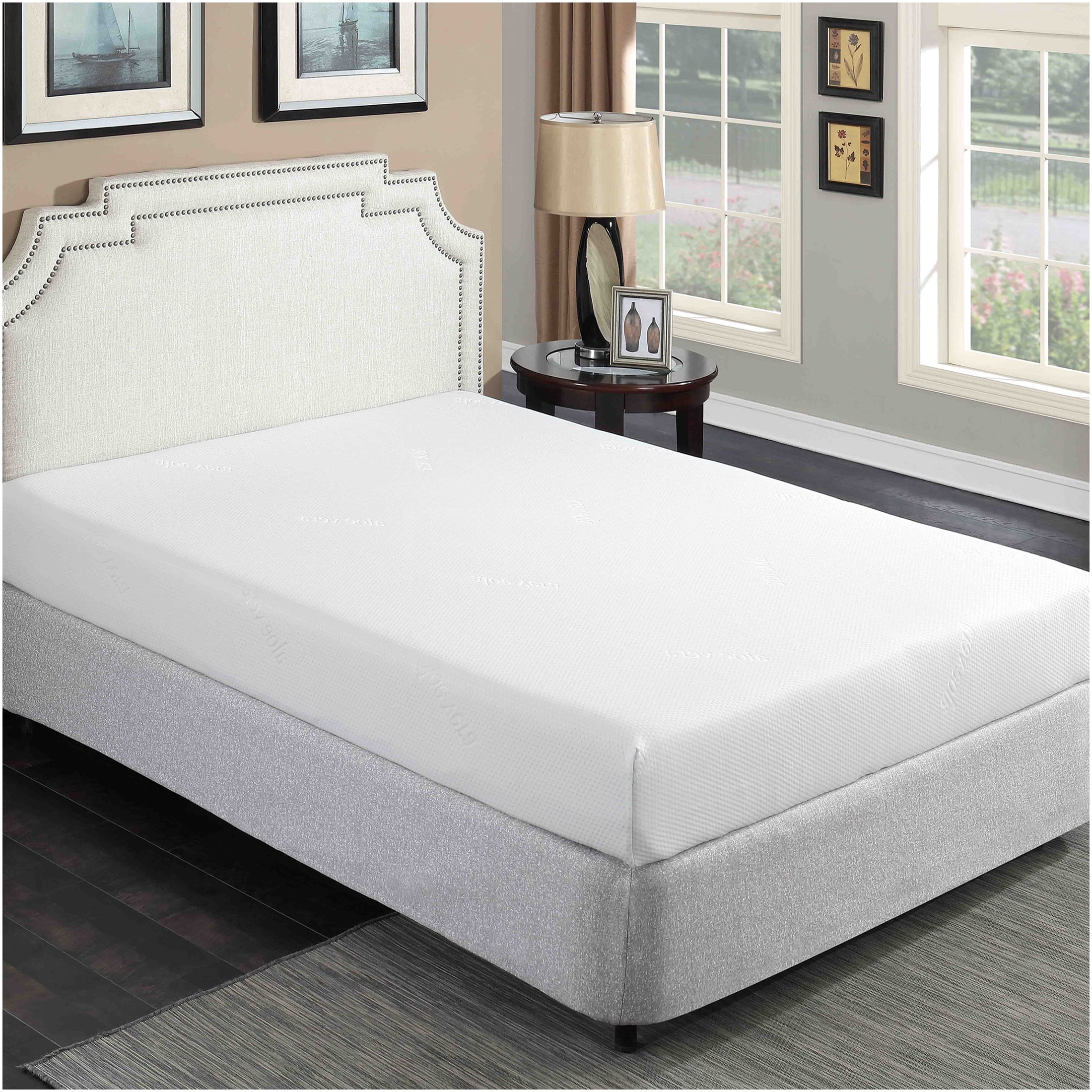 JERFIT 8 Inch Twin Gel Memory Foam Mattress in a Box, Plush Soft, Cooling, Pressure Relief, CertiPUR-US Certified, White