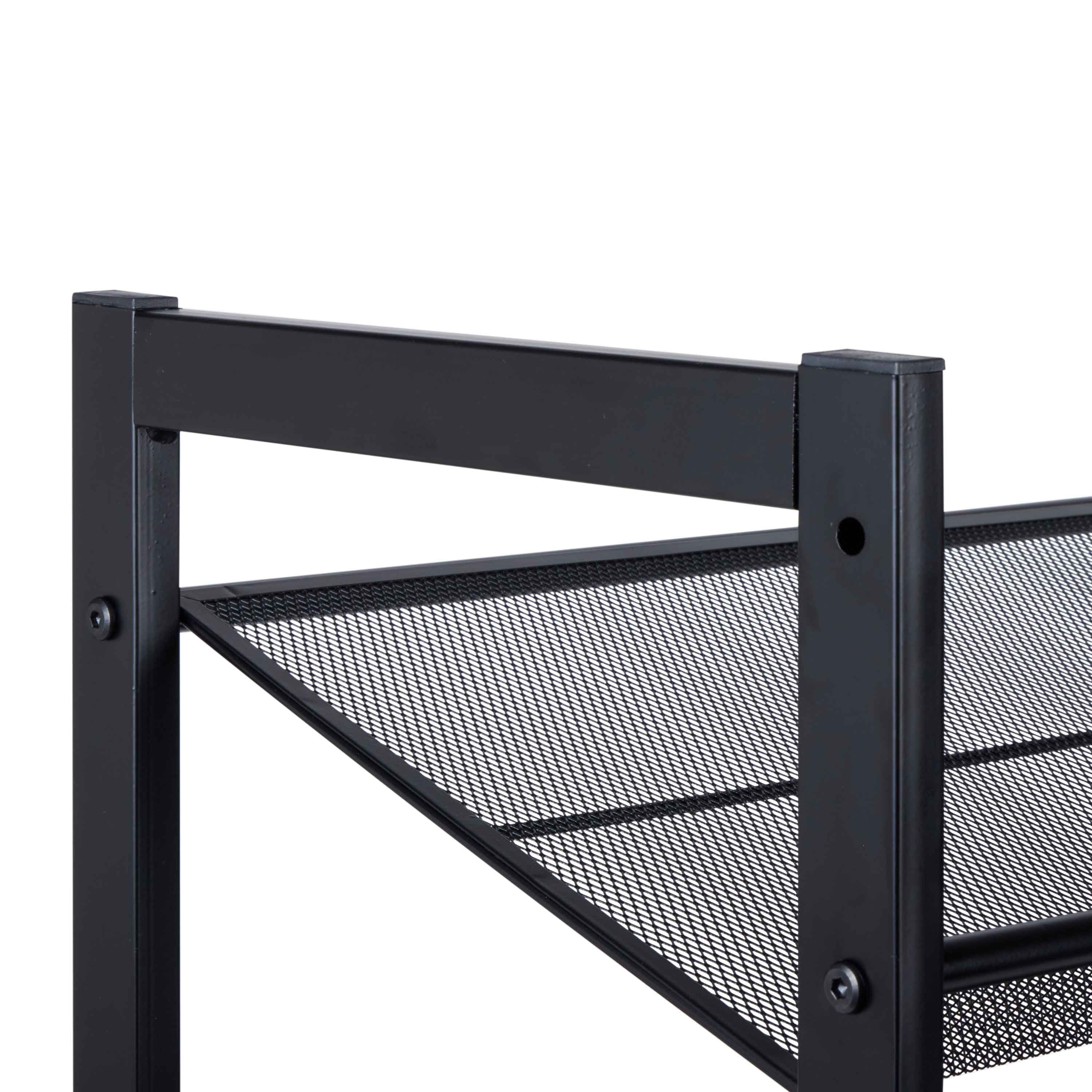 Organize It All 4 Tier Adjustable Mesh Shoe Rack in Black