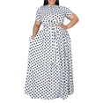 thumbnail image 2 of Womens Plus Size 2 Piece Dress Outfits Short Sleeve Bandage Wrap Empire Crop Tops and Skirt Sets, 2 of 4
