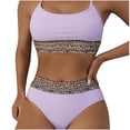 thumbnail image 1 of Bikinis Sets for Women Womens Suspender Leopard Print Split Suspender High Waisted Split Swimsuit Set, 1 of 6
