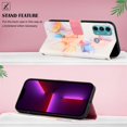 thumbnail image 3 of Allytech Moto G60 Case Wallet,Stylish Marble Folding Kickstand Full Body Protection Shockproof Cards Pocket Wrist Strap Wallet Cover for Motorola Moto G60 - White Purple, 3 of 7