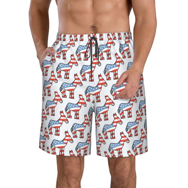 Fotbe Donkey Trajes de Baño Estampados para Hombre, Shorts de Verano de Secado Rápido, Ropa de Playa, Bañadores-Large