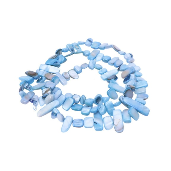 FRCOLOR  Multicolor Irregular Natural Stone Chain Gravel Strand Necklace Blue