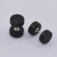 thumbnail image 3 of 1 Par de Pendientes de Tuerca para Hombre de de para Mujer, Tapones para Los Oídos, Piercings, Pendiente de Tornillo Negro Fernando Pendientes de tornillo de madera, 3 of 8