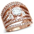 thumbnail image 2 of Luxe Jewelry Designs Rose Gold Finish Women's Ring with CZ Stones - Size 7, 2 of 2