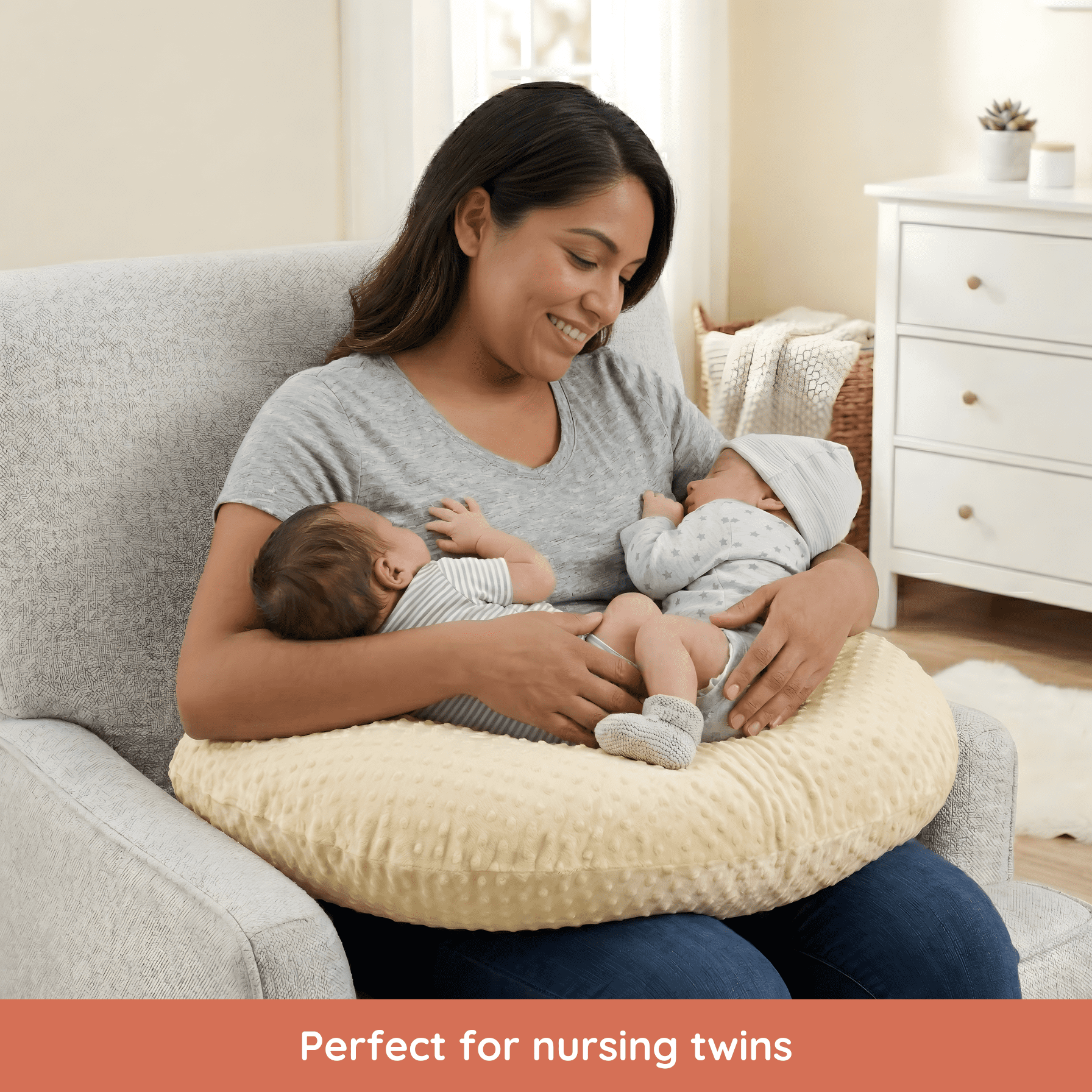 Jolly Jumper Boomerang Nursing Cushion | Ergonomic Maternity & Feeding Pillow for Pregnancy, Breastfeeding & Support | Removable Washable Cover