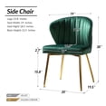 thumbnail image 5 of Tina's Home Velvet Dining Chairs Set of 2 Upholstered Wingback Side Chairs Living Room Kitchen Green, 5 of 10