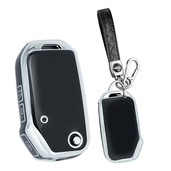 Soft TPU Fit for Kia Flip Key Fob Cover for Forte Seltos Soul Sportage Sorento Cerato Telluride Accessories Keyless with Leather Keychain Soft TPU Fit for Kia Flip Key Fob Cover