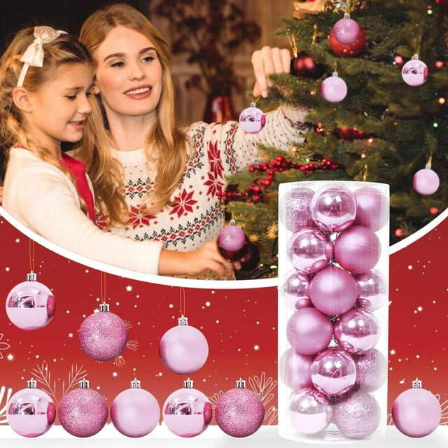 24PC Christmas Ornaments Christmas Decorations Tree Mini Easter Decorations Easter Flowers Fresh Cut Christmas Decorations Set Christmas Mailbox Garland Rosary Beads for Car