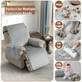 thumbnail image 4 of Timeles 100% Waterproof Recliner Covers, Velvet Recliner Chair Covers with Pockets, 1 Seat Recliner Sofa Covers for Kids & Pets (1 Seater 23", Light Gray), 4 of 7