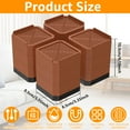 thumbnail image 2 of Bed Risers 4 Inch Heavy Duty,Furniture Risers for Couches Sofa Table Bed Frame Desk Chair,Furniture Leg Extenders 3-Layer Square Detachable Adjustable,Bed Risers Set of 4,Brown, 2 of 7