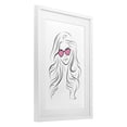 thumbnail image 2 of Stupell Industries Art Deco Leila Pink Heart Sunglasses White Framed Print Under Glass, 14 x 20, by Martina Pavlova, 2 of 8