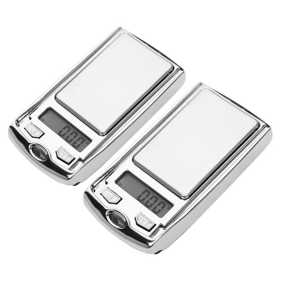 Uonlytech 2Pcs Silver Pocket Gram Scales Portable Digital Electronic Weighing Tool