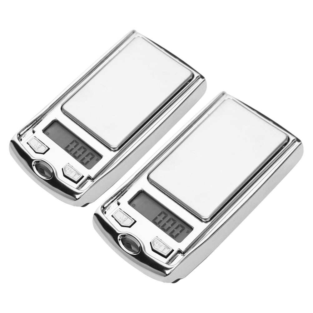 Uonlytech 2Pcs Silver Pocket Gram Scales Portable Digital Electronic Weighing Tool