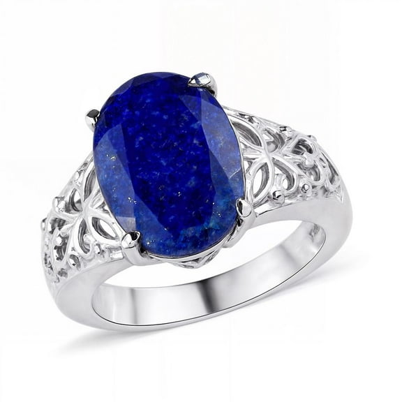 Lapis Lazuli Rings for Women in Stainless Steel Jewelry Ring Size - 5 Unique Anniversary Engagement Birthday Christmas Gifts for Her