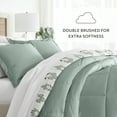 thumbnail image 5 of Noble Linens Down Alternative Folk Leaves Eucalyptus Reversible Comforter Set, 5 of 8