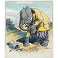 thumbnail image 2 of John Samuel Pughe 12x14 Black Ornate Wood Framed Double Matted Museum Art Print Titled: The Clumsy Elephant (1908), 2 of 5