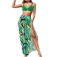 thumbnail image 2 of XUNKUSGA 3 Piece Swimsuits for Women Fashion Boho Floral Bikini Sets for Women Retro High Waisted Slit Maxi Skirt Bathing Suit Cover Up for Women,Green,XL, 2 of 3