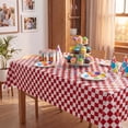 thumbnail image 6 of Sm:)e Plastic Table Cloth Disposable 12 Pack, 54 x 108 Inch, Red White Checked, for Party Picnic Wedding, 6 of 7