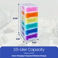 thumbnail image 3 of Open Box Really Useful Box 3.5 Litre Storage Tower Transparent Rainbow Drawer, 3 of 7