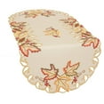 thumbnail image 2 of Moisson Leaf Embroidered Cutwork Fall Table Runner, 16 by 34-Inch, 2 of 2