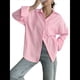 thumbnail image 1 of Camisas de Mujer con Botones, Camisas Formales A Rayas, Mangas Largas, Solapas, Camisas de Oficina, Blusas Polvo de M, 1 of 7