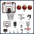 thumbnail image 5 of Beefunni Indoor Basketball Hoop for Kids, Over The Door Basketball Hoop with LED Lighting, Basketball Game Toys with Scoreboard & 3 Balls, Mini Hoop Basketball Gifts for 5-12 Boys Girls(Red), 5 of 7