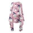 thumbnail image 5 of BaoFuBaoMei Womens Dresses for Halloween Plus Size Crew Neck Long Flared Sleeve Halloween Cute Ghost Print Dresses Irregular Hem Bodycon Party Dresses, 5 of 5