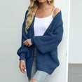 thumbnail image 3 of Women Cardigan Knitted Down Lightweight Blue Cardigan Warm Sweaters Winter Outfits Womens Casual Sweater, 3 of 7