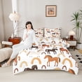 thumbnail image 4 of Castle Fairy Cartoon Horse Full Size Comforter Sets Female Men,Kawaii Rainbow Bedding Sets, 4 of 8