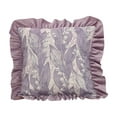 thumbnail image 2 of Vfedsrsge Ruffled Floral Throw Pillow Cover Purple 23x23 Inch - Decorative Polyester Pillowcase, Machine Washable for Living Room Sofa, Holiday Gift, 2 of 6