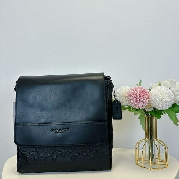 Coach Women's Leather Signature Handbag, Black